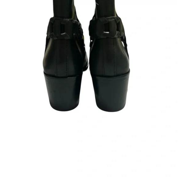 Sam Edelman, Dalma. Black Leather Ankle Boots - Picture 5 of 8